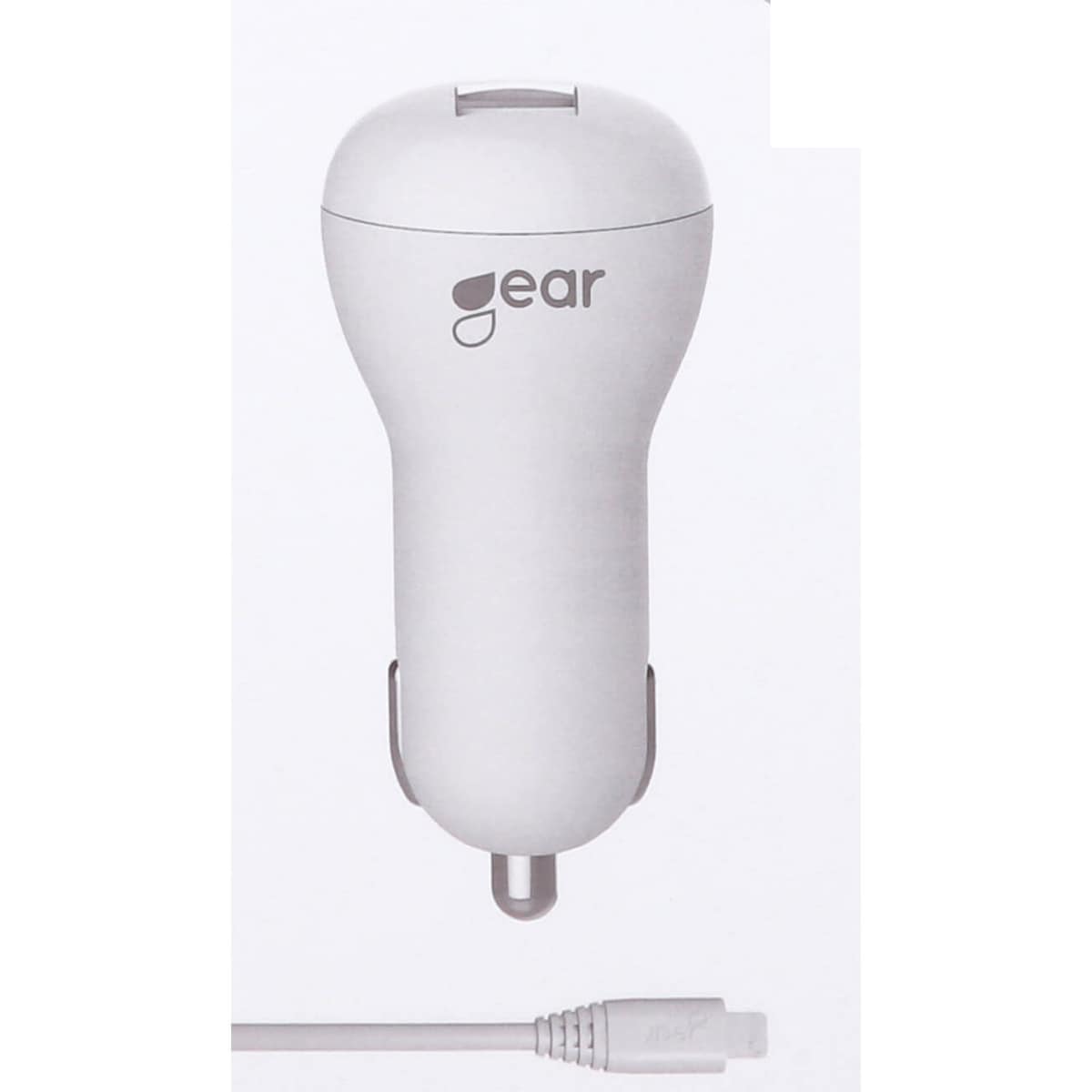 GEAR Lader 12-24V 1xUSB 1A Hvit MicroUSB Kabel Rund 1m
