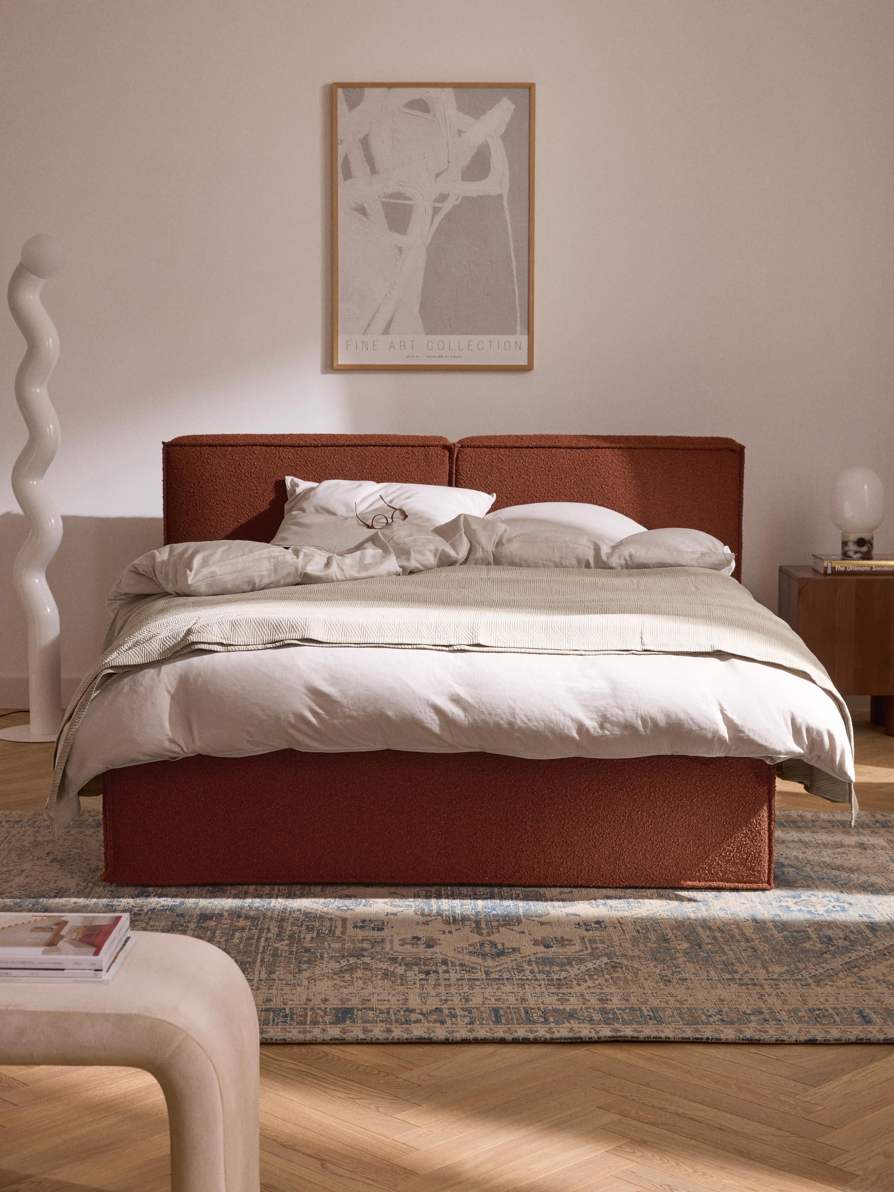 Bouclé boxspring bed Lennon