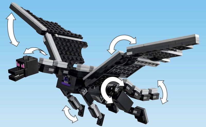 LEGO - Minecraft De Draak en het Schip van de Ender - Avontuur- en Verkenningsspel - Ontdekkingsspeelgoed voor Kinderen vanaf 8 Jaar