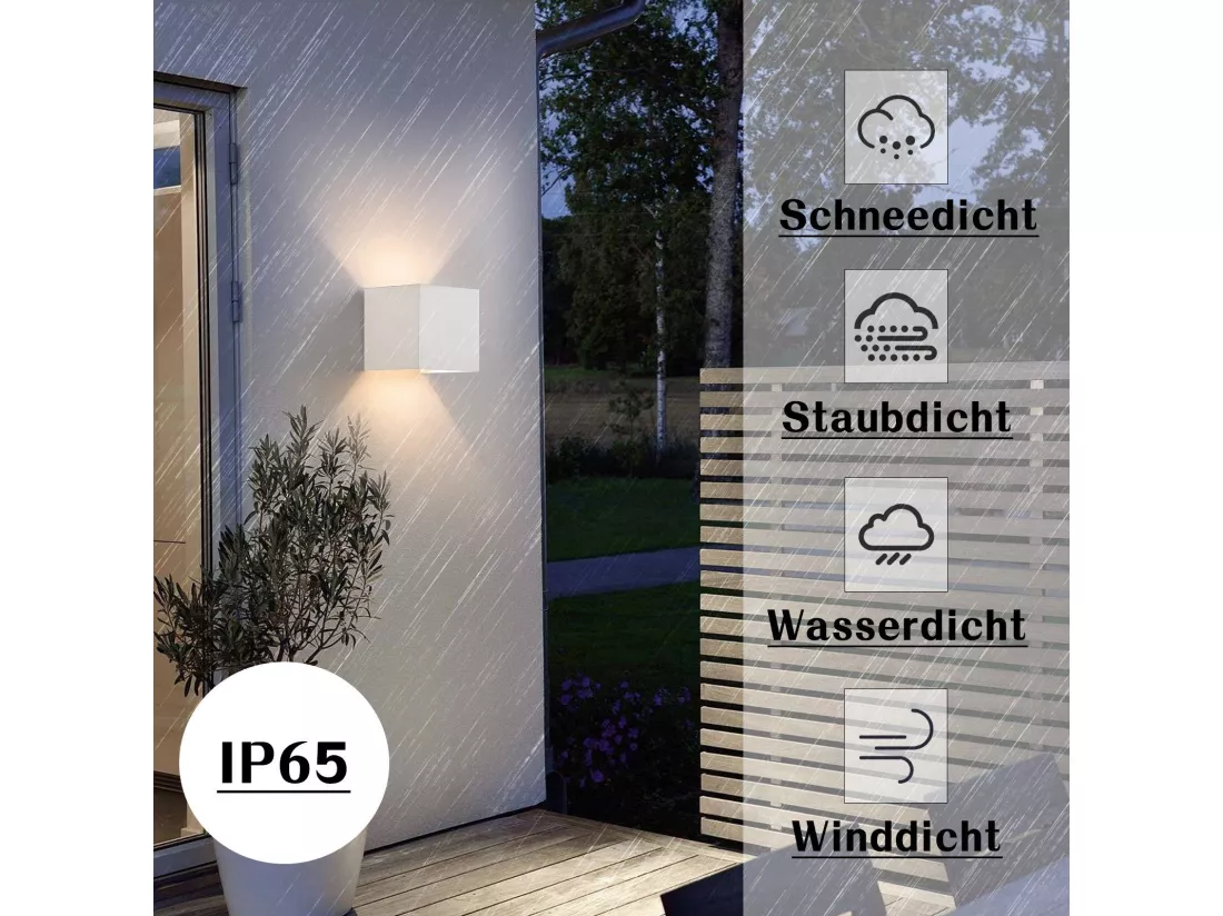 NETTLIFE Set de 4 Lampes Murales LED Ext, Blanc Chaud IP65, pour Maison, Chambre, Couloir, Cage d’Escalier