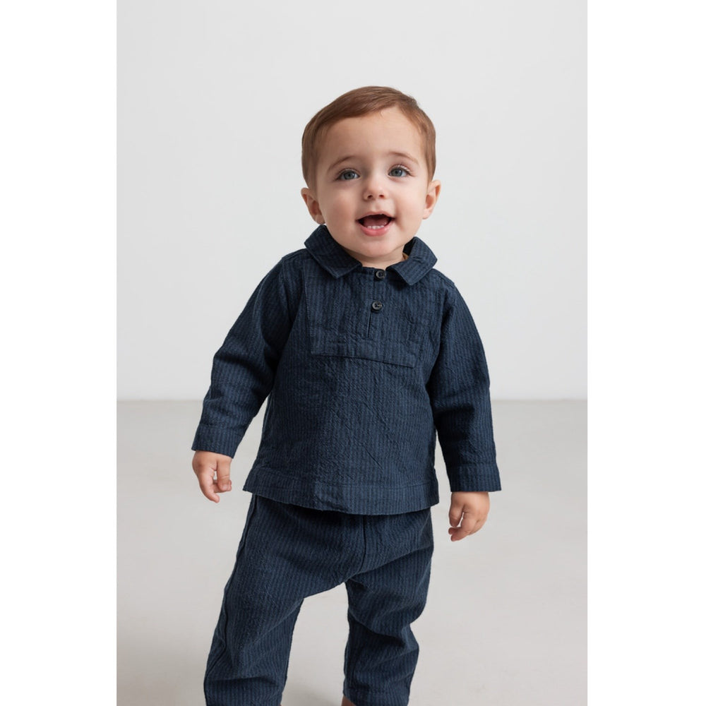 Køb MarMar Chambray Dark Blue Stripe Panto Bukser