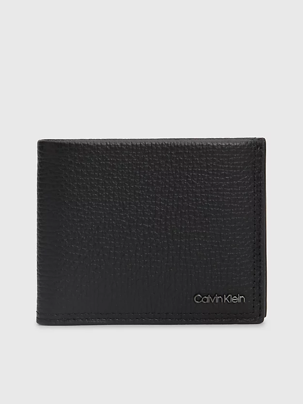 Carteira RFID com porta-moedas em couro