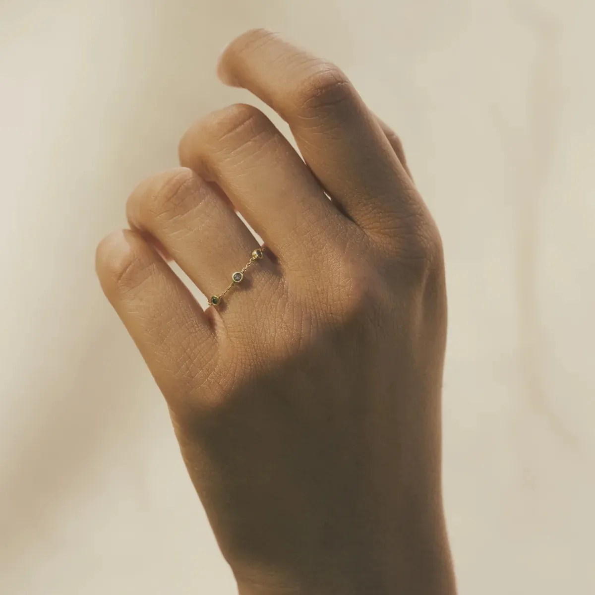 Bague Alba Chaîne Diamants Bruns Douze Paris