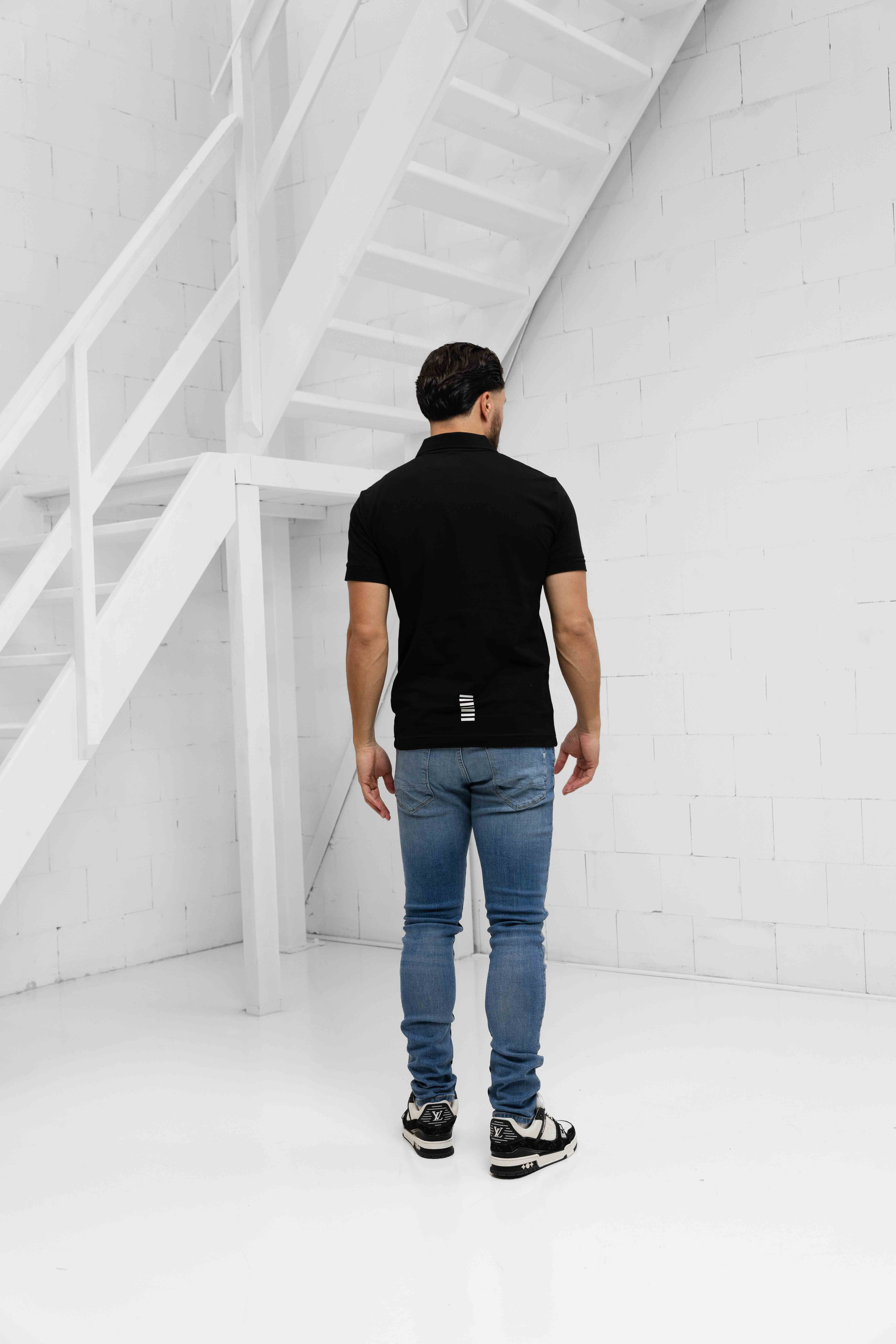 EA7 Emporio Armani 8NPF14 Polo Heren Zwart
