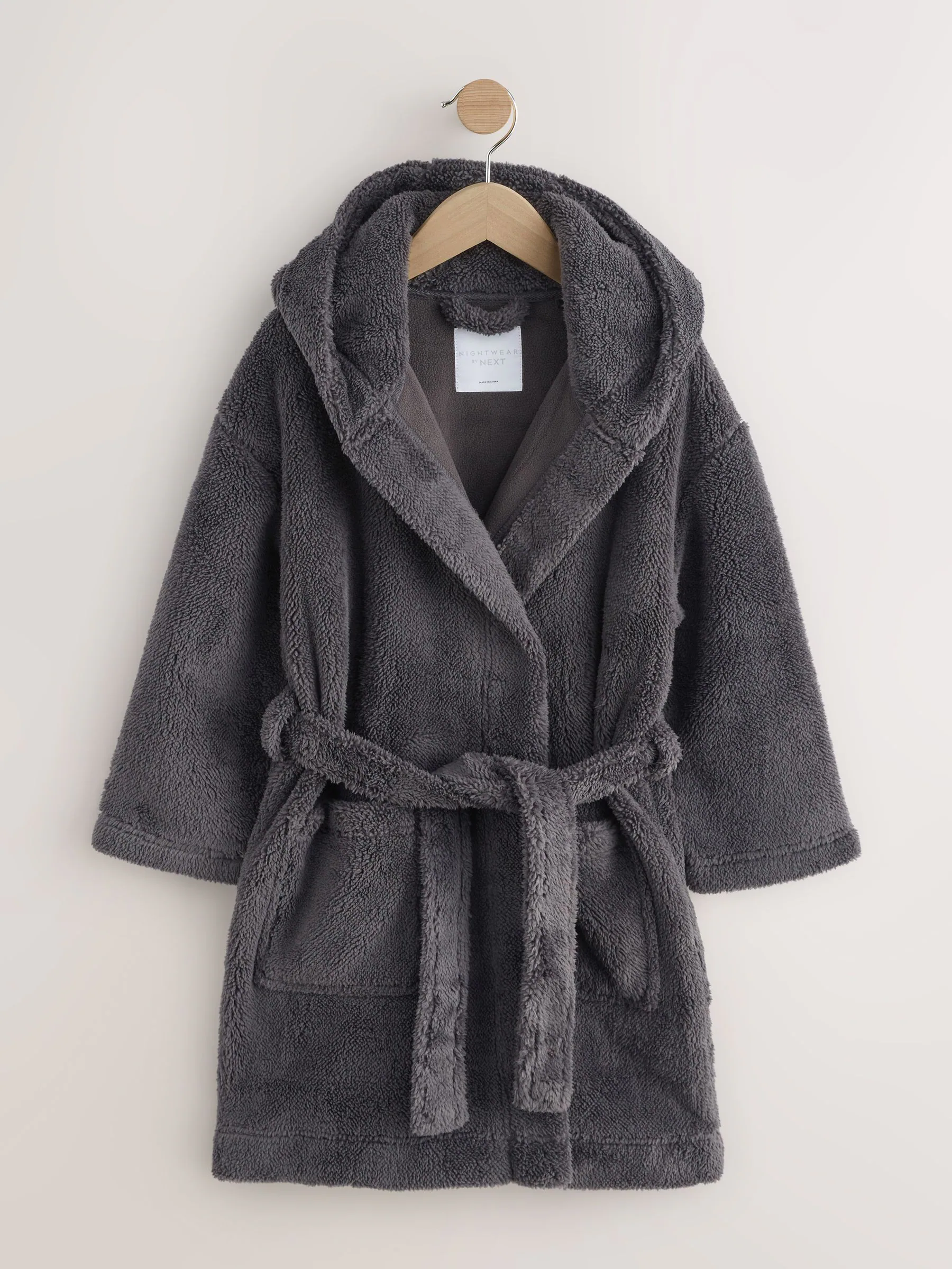 Grijs - Fleece badjas (1,5-16jr)