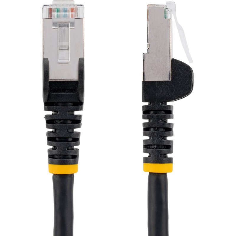 StarTech.com Câble Ethernet CAT6a 2m - Low Smoke Zero Halogen (LSZH) - 10 Gigabit 500MHz 100W PoE RJ45 S/FTP Cordon de Raccordement Réseau Snagless Noir avec Décharge de Tension