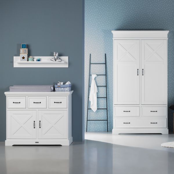 Kidsmill Savigno Kledingkast 2-Deurs Met Kruis Wit