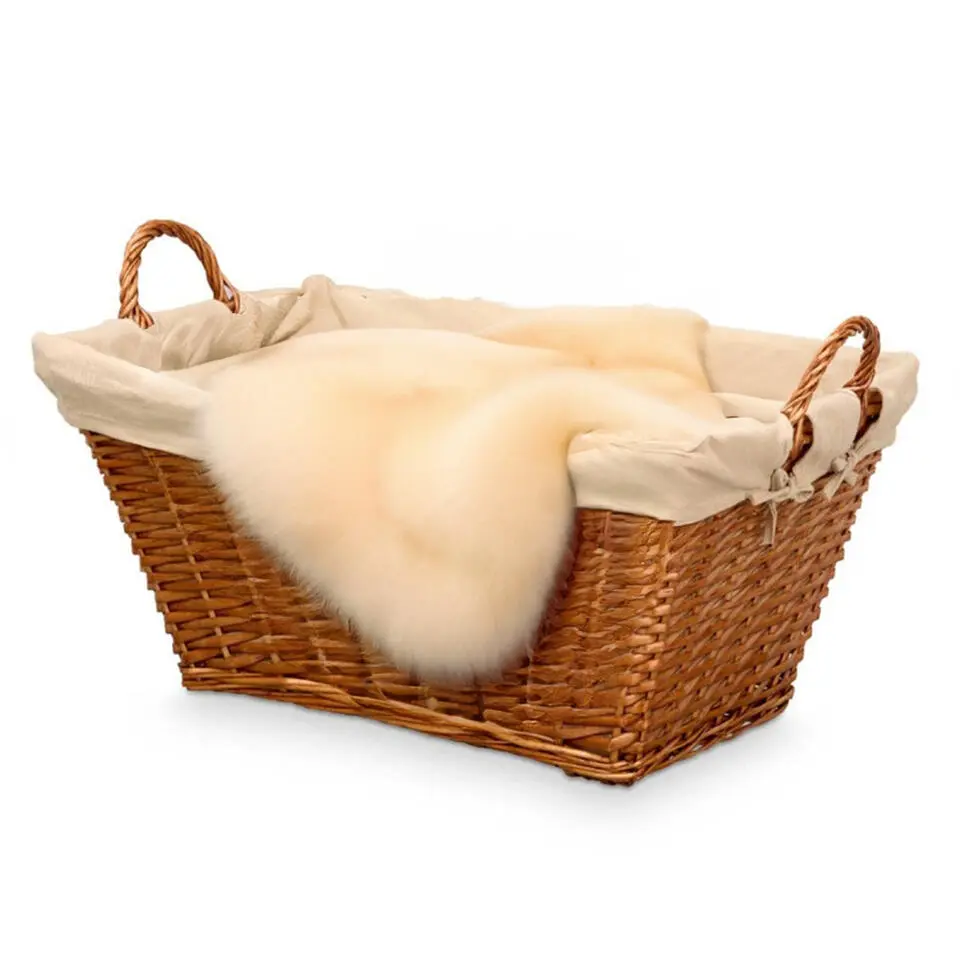 Rieten opberg mand - gevlochten riet - bruin - 65 x 43 x 35 cm