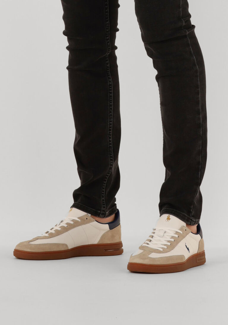 beige polo ralph lauren lage sneakers bedford sneakers low top lace
