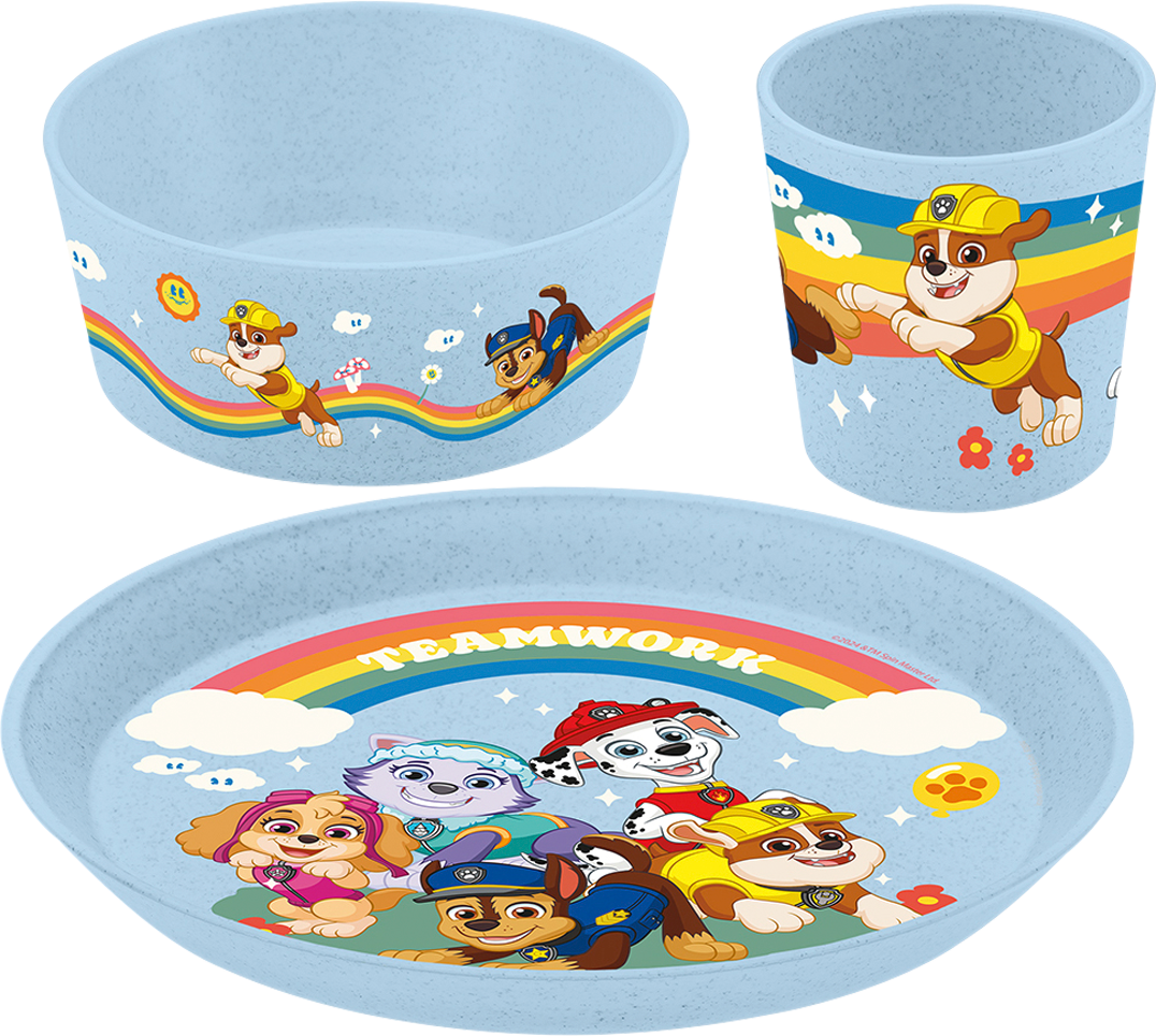 Koziol Connect Paw Patrol Geschirr-Set 3-tlg. Organic Sky Blue