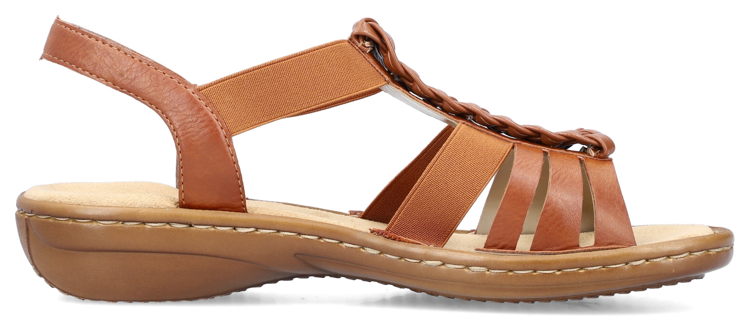 Rieker Riemchensandale  , Sommerschuh, Sandalette, Keilabsatz, mit Stretchbänder