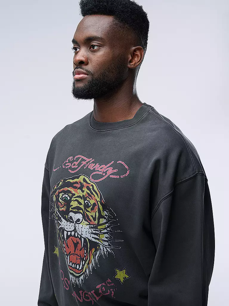ED HARDY Pullover TIGER VINTAGE schwarz