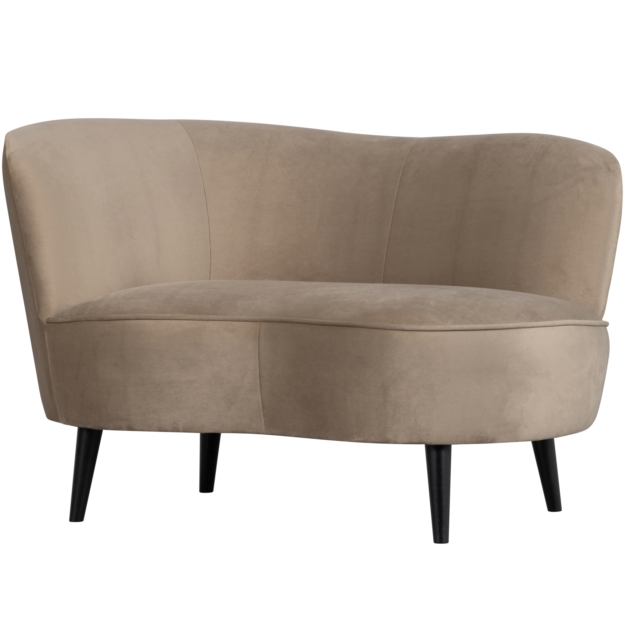 Lounge fauteuil Sara Sara Lounge Fauteuil Links - Fluweel - Khaki