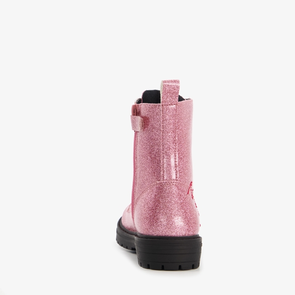 Blue Box meisjes veterboots roze met glitters
