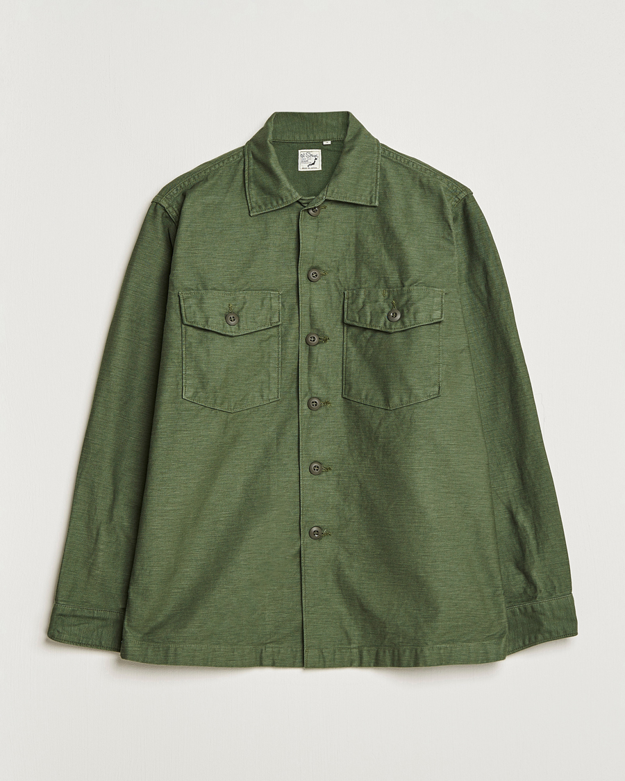 orSlow Cotton Sateen US Army Overshirt Green
