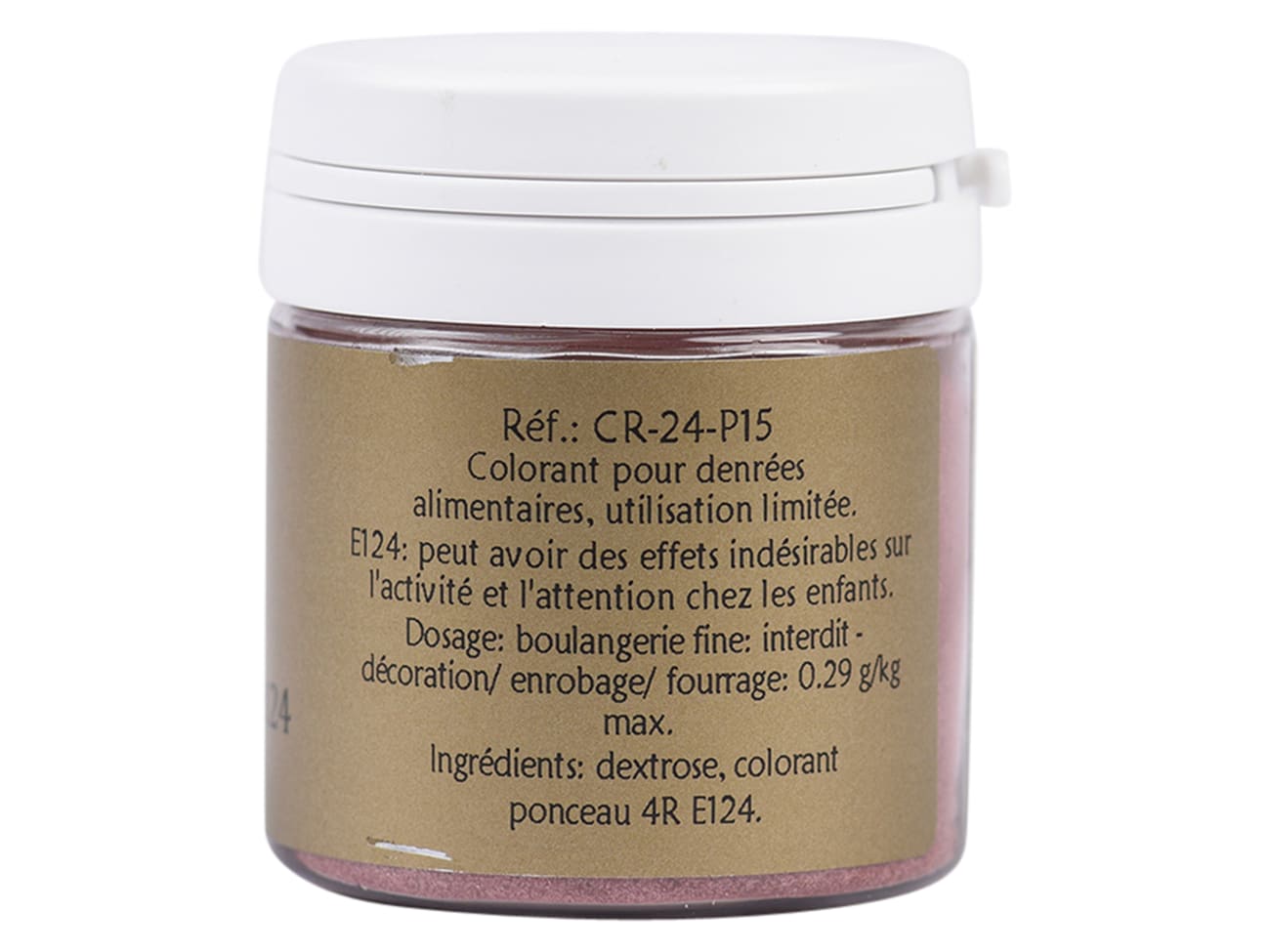 Colorant alimentaire en poudre rouge fraise E124 - hydrosoluble - 25 g - Selectarôme