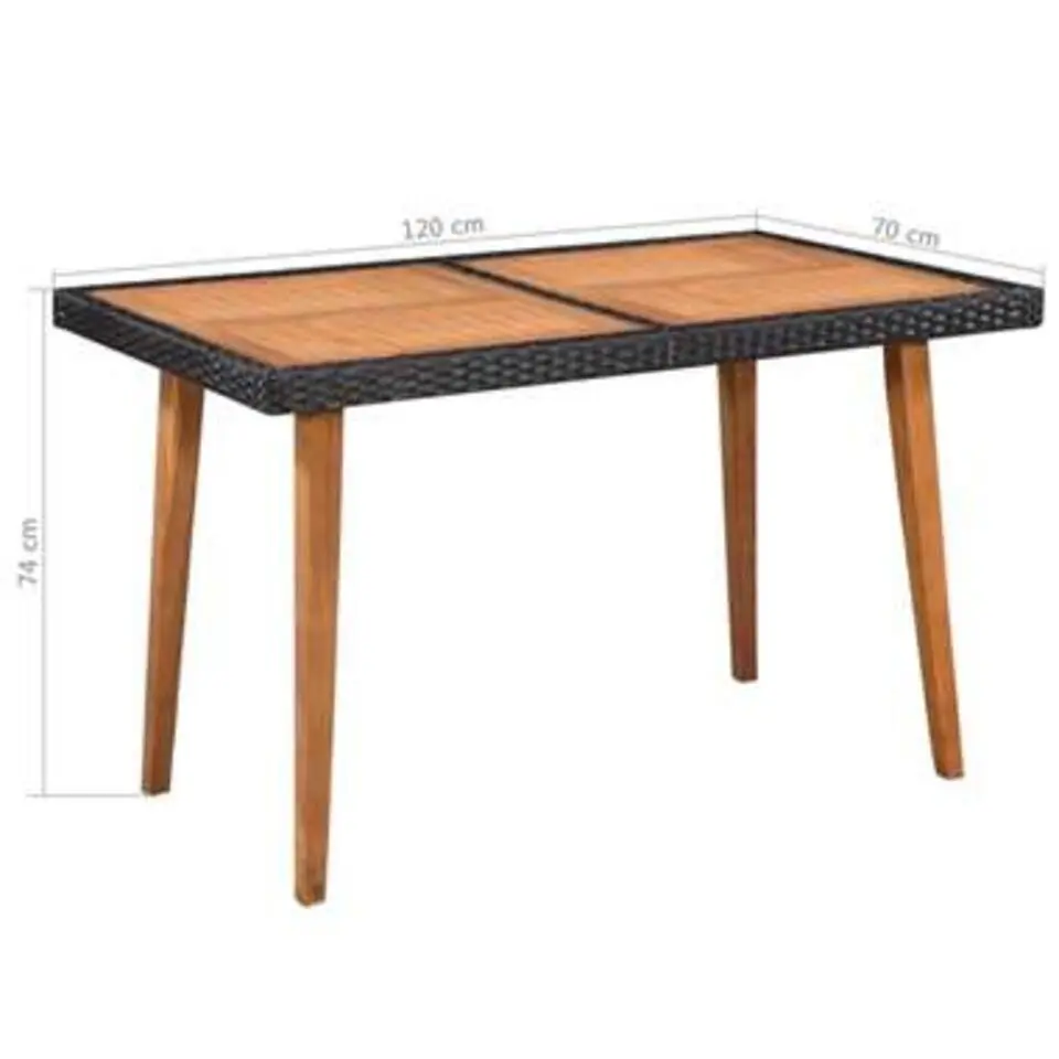vidaXL - Tuinset - Zwart - Poly rattan