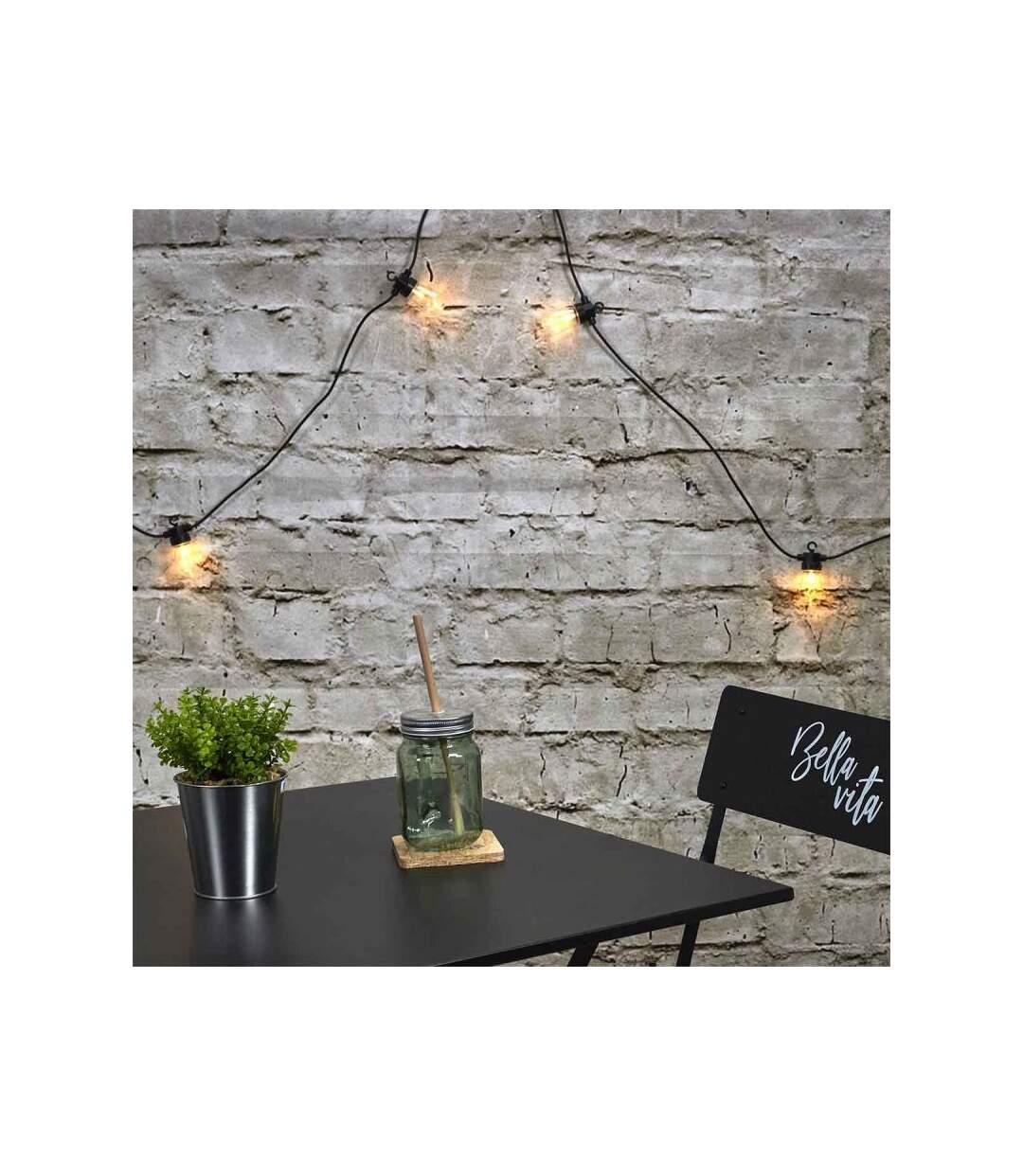 Paris Prix - Guirlande Lumineuse Extérieur ampoule Transparente 5m Noir