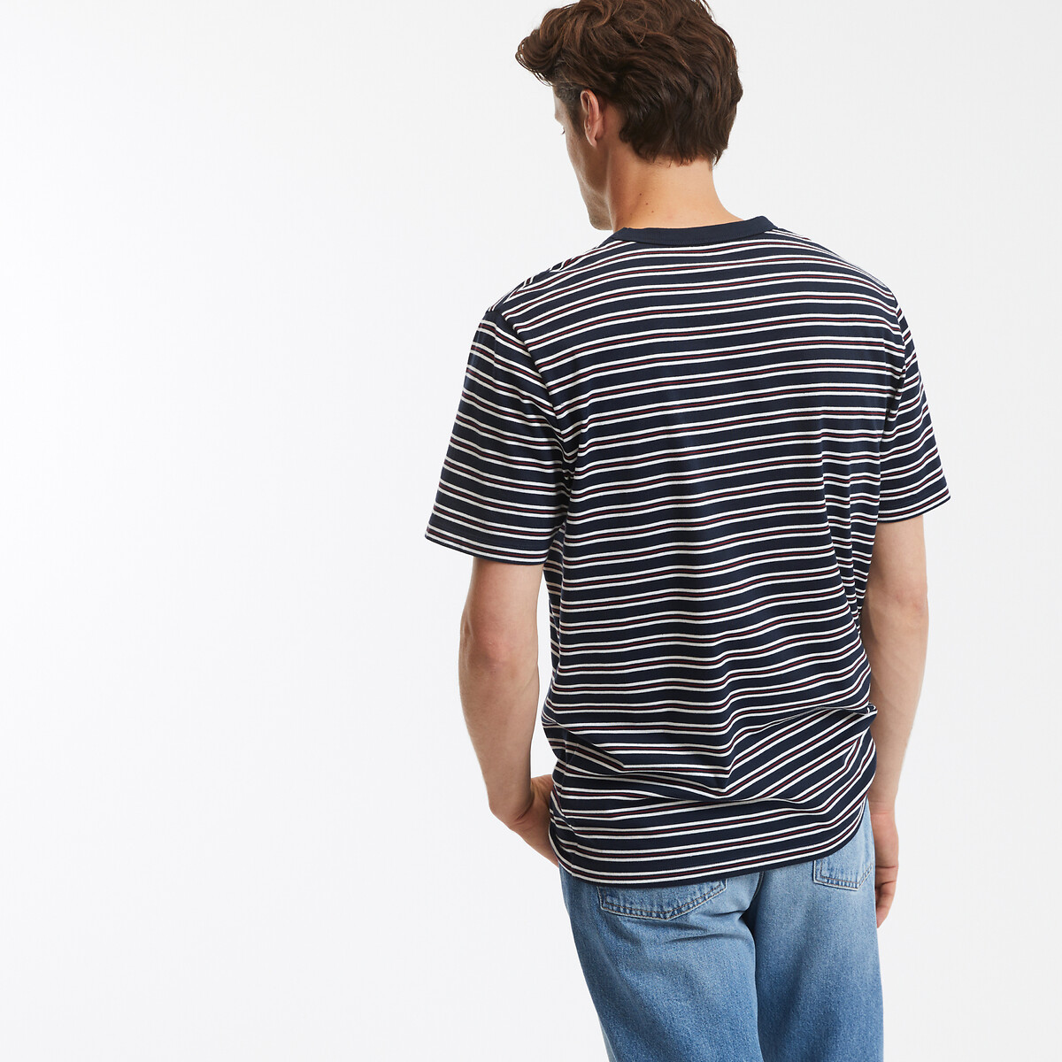 COLEÇÃO LA REDOUTE<br>Camiseta listrada com gola redonda e mangas curtas
