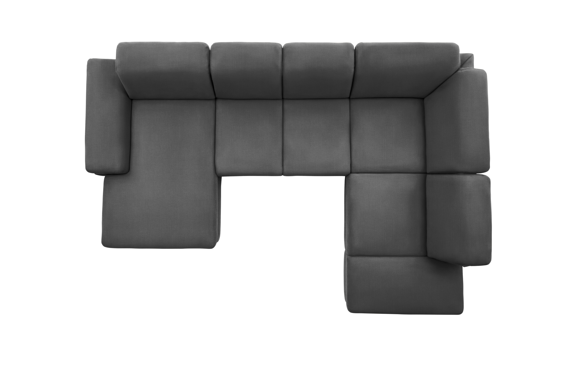 polsterpower Boxspring-Wohnlandschaft - Miro grau - Basismodell - Recamiere links