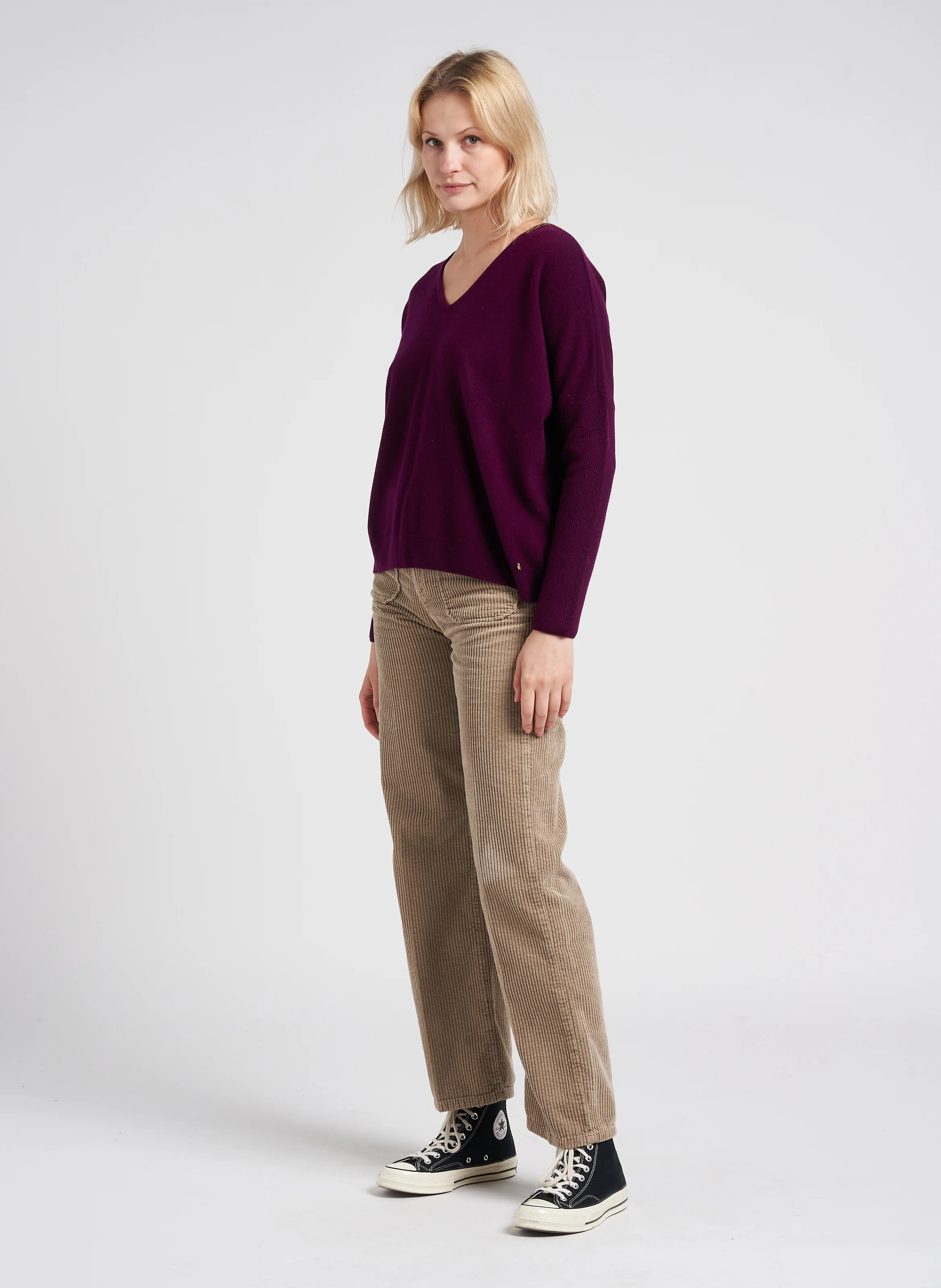 MELVIL - Pantalon flare en velours côtelé | Beige