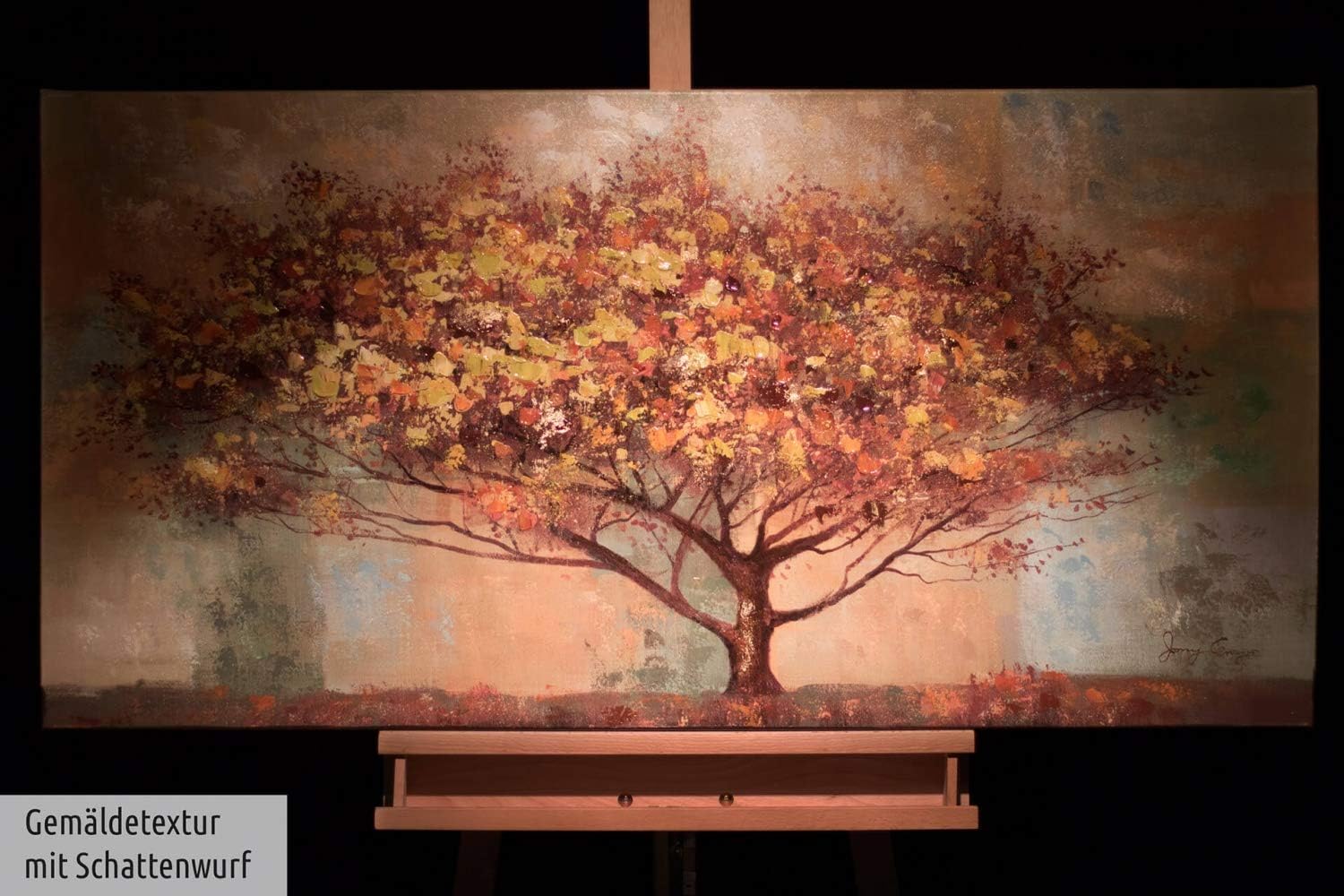 KunstLoft Leinwandbild | 100% HANDGEMALT | 120x60cm | Gemälde 'No Man's Land' | Wald & Bäume | Braun | Wandbild Wohnzimmer