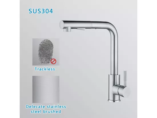 CECIPA MAX Mitigeur Cuisine avec Douchette Extractible Robinet Cuisine 360 Rotatif avec 2 Jets aux Choix Robinetterie en Acier Brossé Haute Qualité
