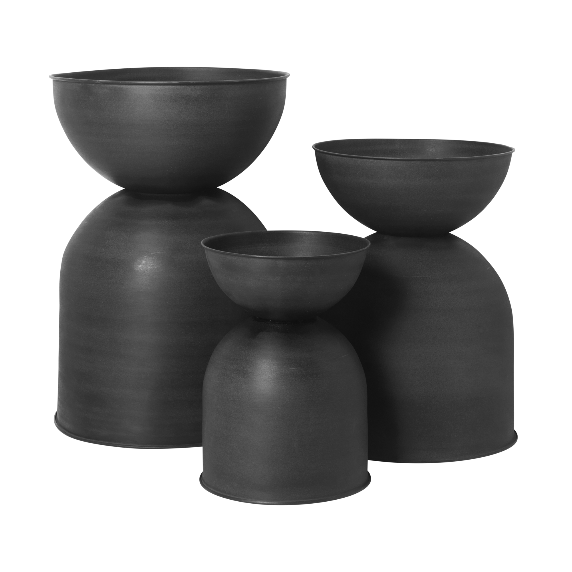 Bloempot Hourglass S zwart