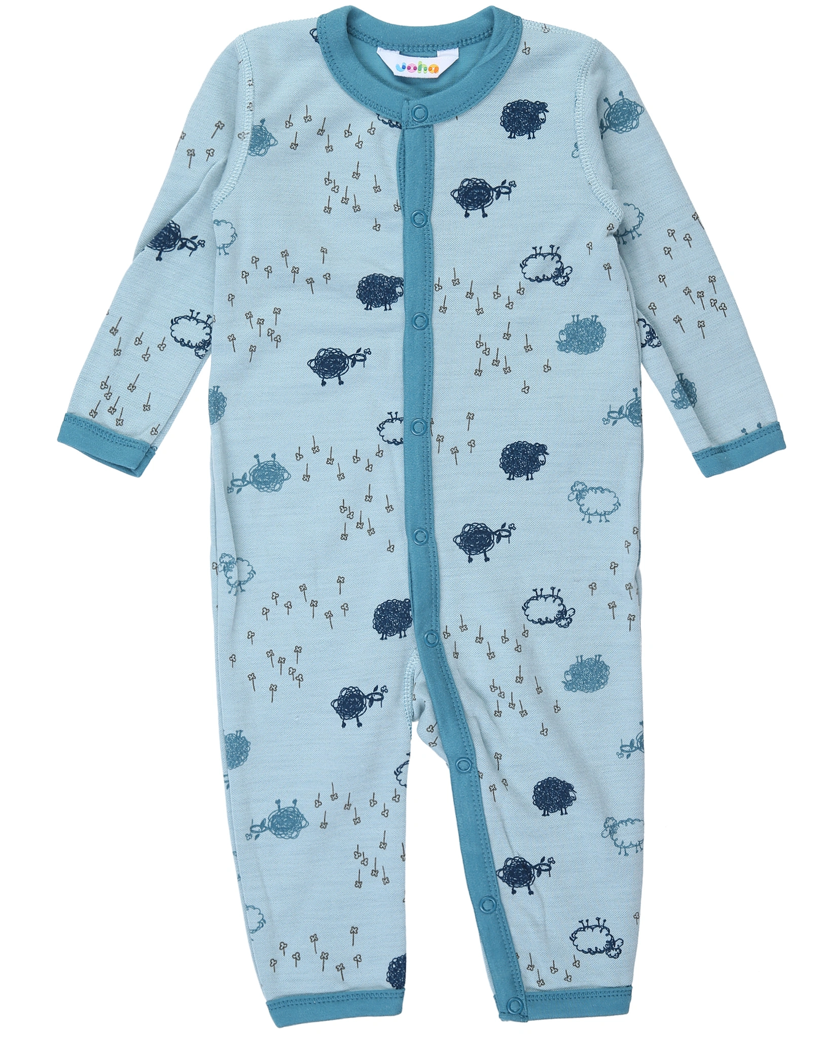 Strampler 4039 SHEEP AOP ohne Fuß in blue