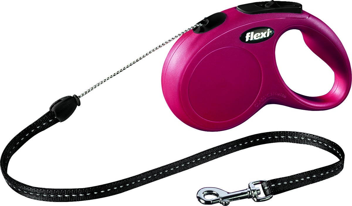 Flexi rollijn classic cord S 8 meter rood