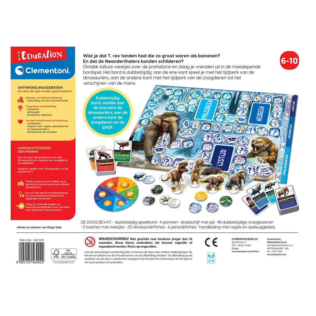 Clementoni Dinosauriers en de Prehistorie Bordspel (NL)