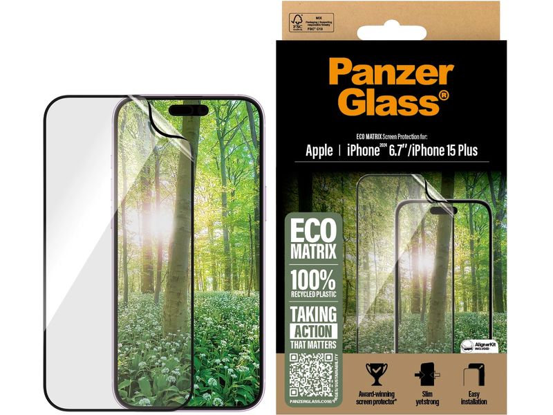 Panzerglass Displayschutz Ultra Wide Fit MATRIX iPhone 15 P MATRIX-Display-Schutzfolie für das Apple iPhone 15 Plus/iPhone 16 Plus