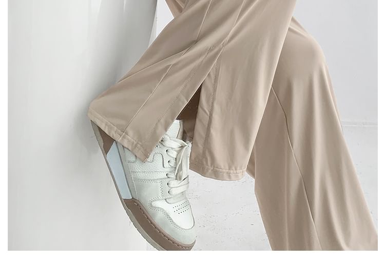 Shira - Koelere joggingbroek met wijde pijpen en split