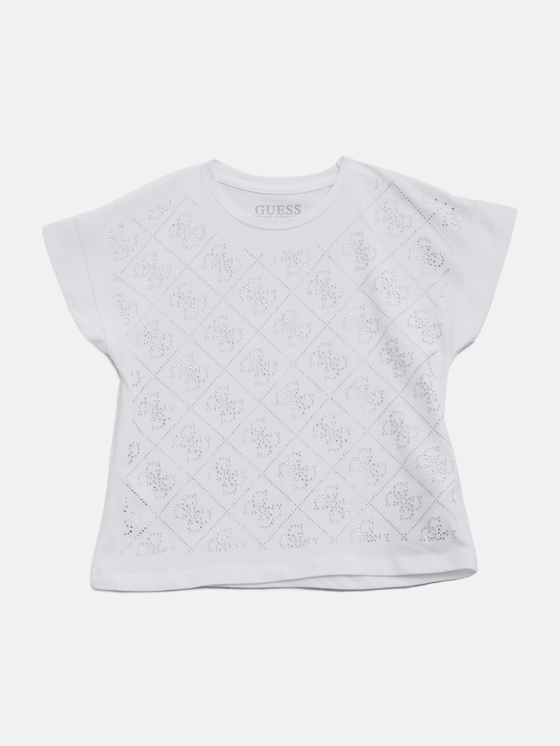 Camiseta com logo 4G e strass