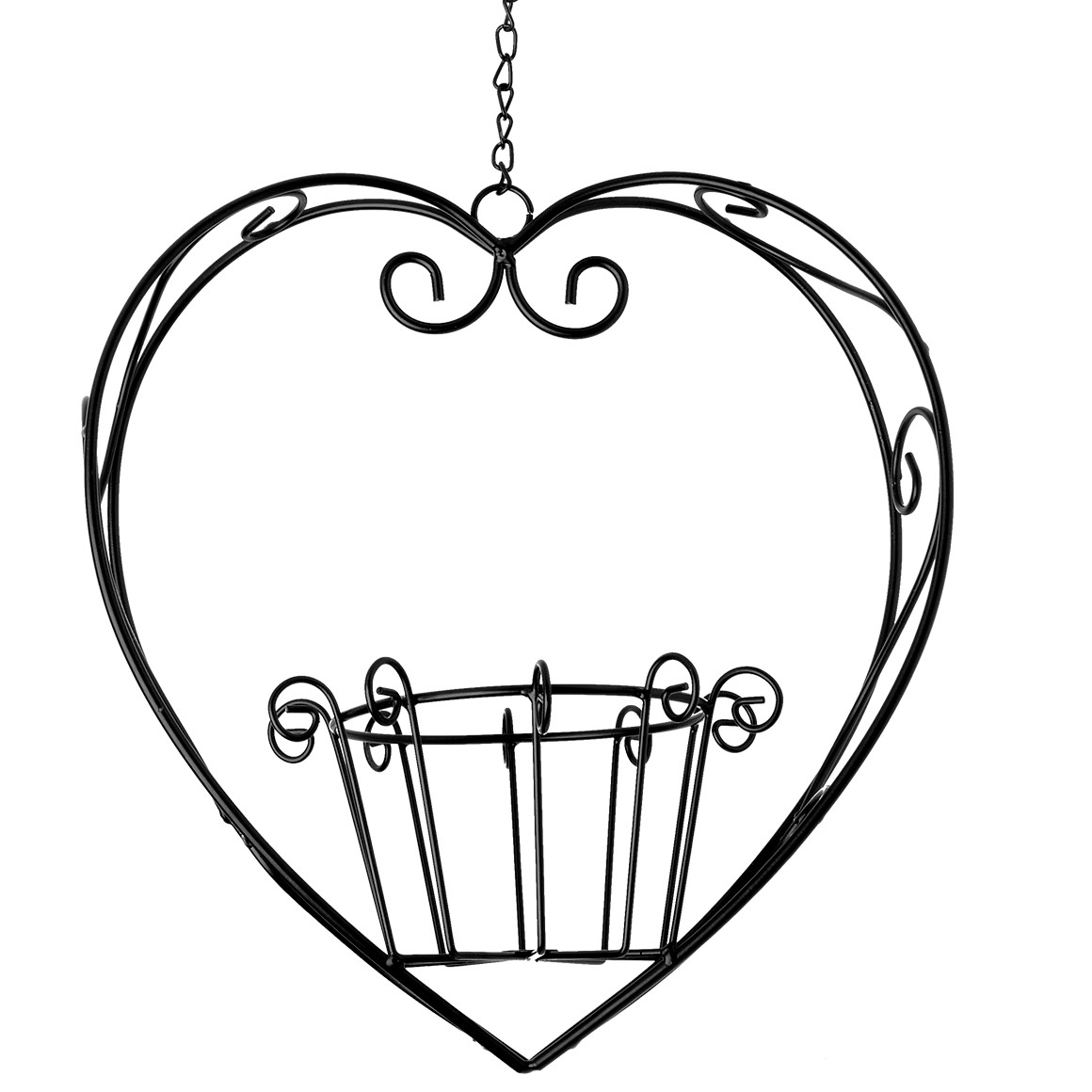 My Home Blumenampel in Herzform schwarz