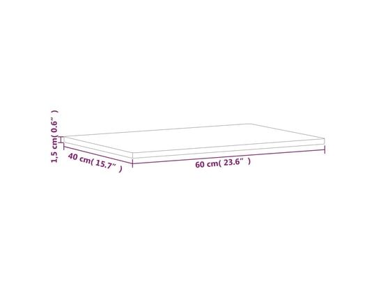 VIDAXL - Arrière de comptoir Comptoir de salle de bain 60x40x1,5 cm bois massif de hêtre