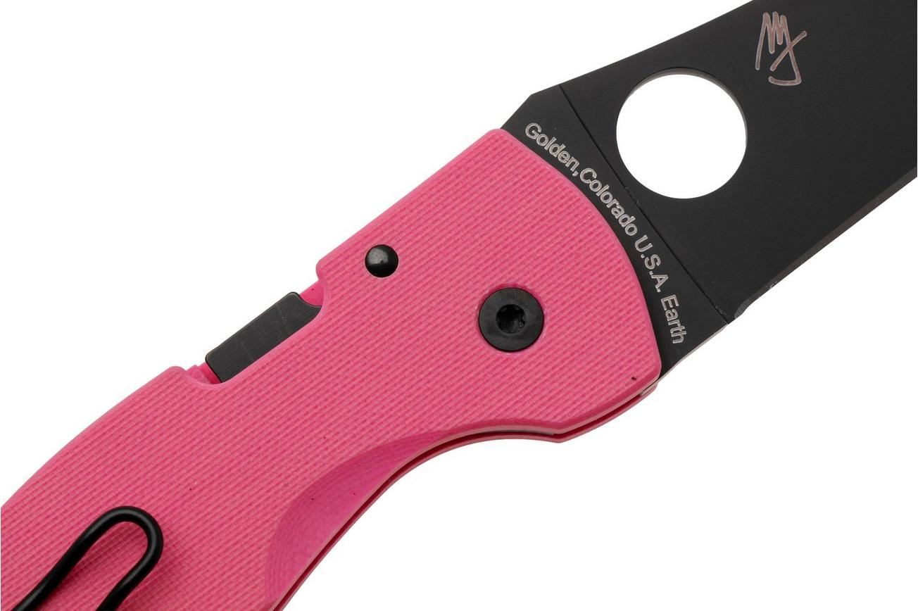 Spyderco MicroJimbo Black DLC CPM S30V C264GPNBKP Pink G10, Sprint Run zakmes, Michael Janich design