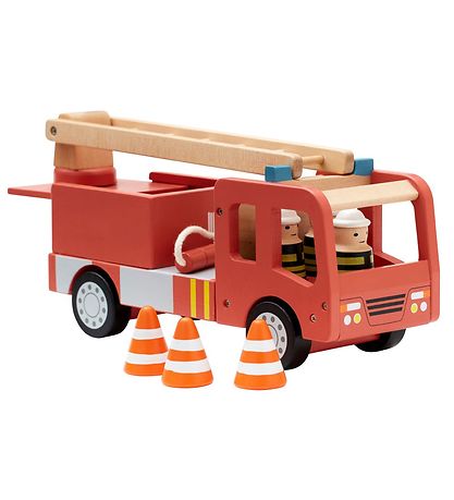 Kids Concept Brandbil - 30 cm - Aiden - Rød m. Brandm?nd
