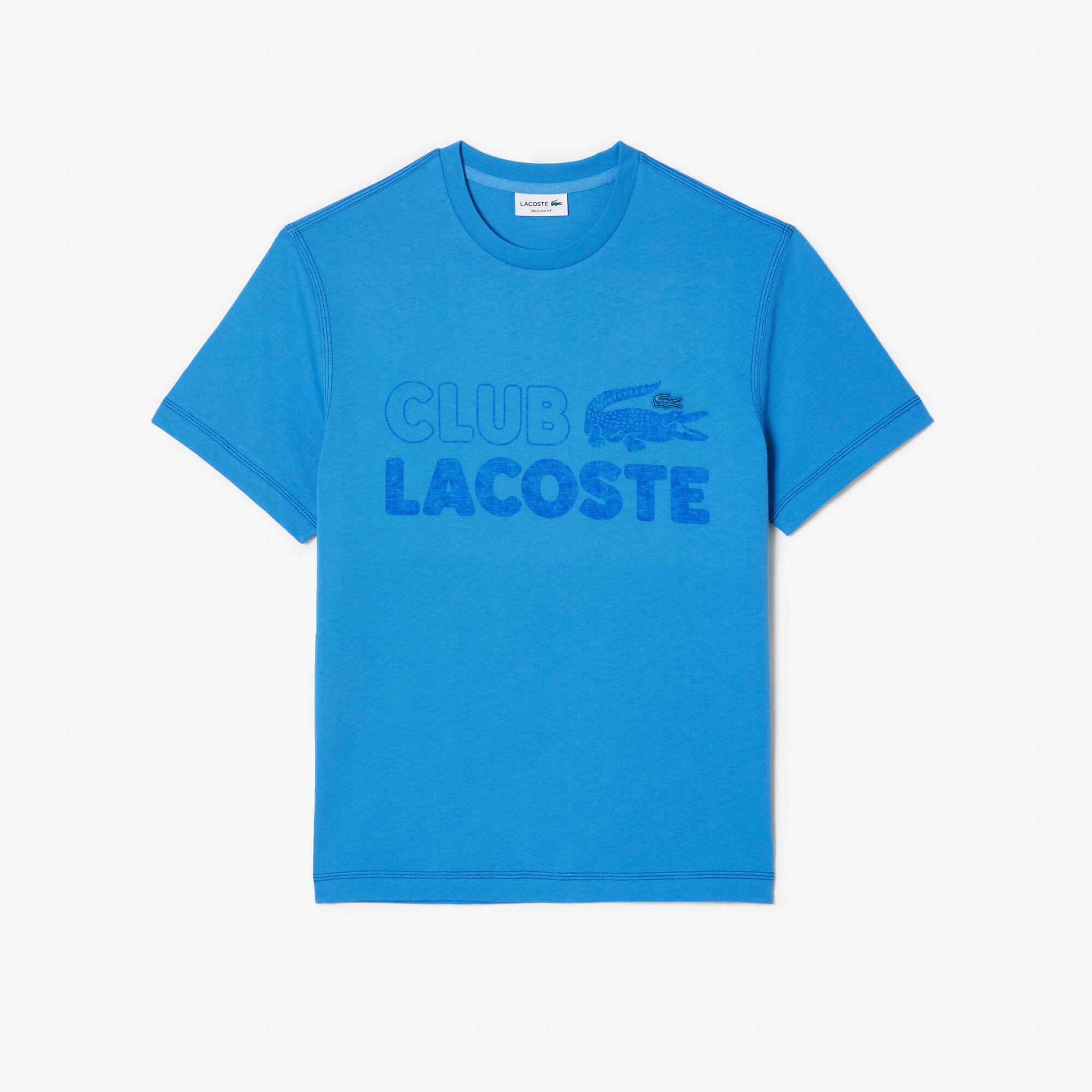 T-shirt homme Lacoste imprimé vintage en coton biologique T-Shirts - Bleu - Lacoste - Homme