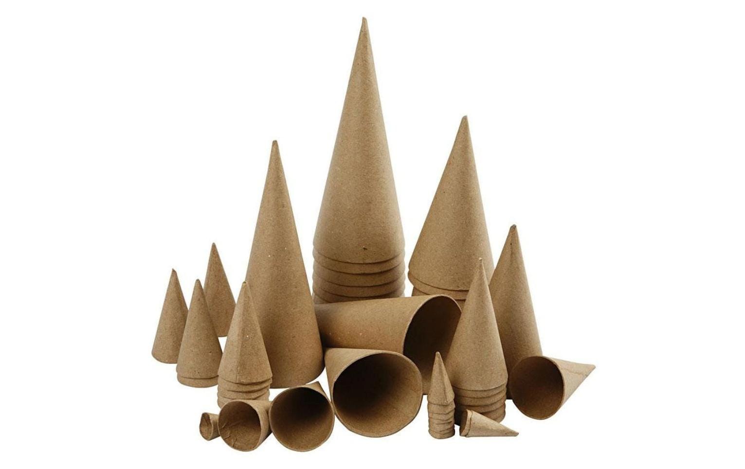 Papp-Kegel 4-20 cm 50 StückPappmaché-Kegel
