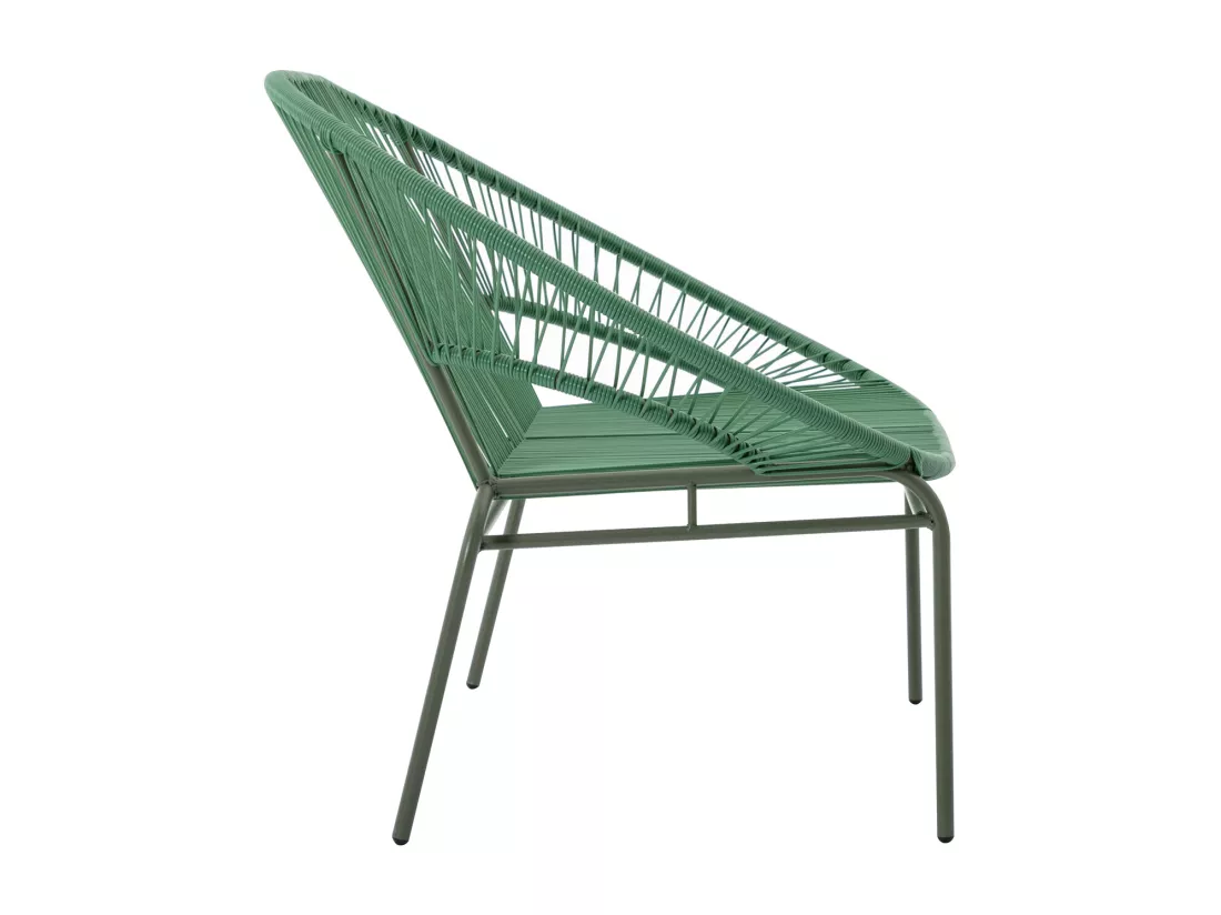 Banc de jardin en fils de résine tressés - Kaki - ALIOS III de MYLIA