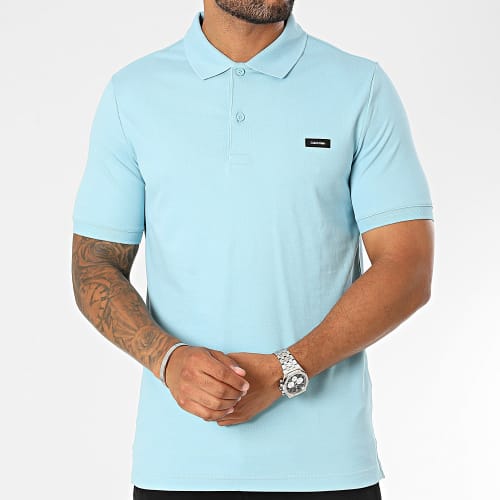 Polo Manches Courtes Stretch Pique Slim 1196 Bleu Clair