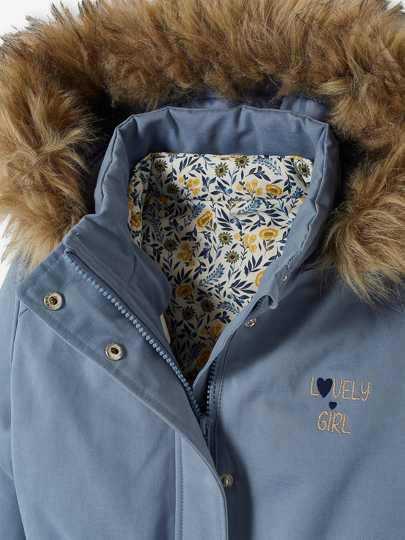 Parka com capuz 3 em 1, verde-escura lisa para meninas