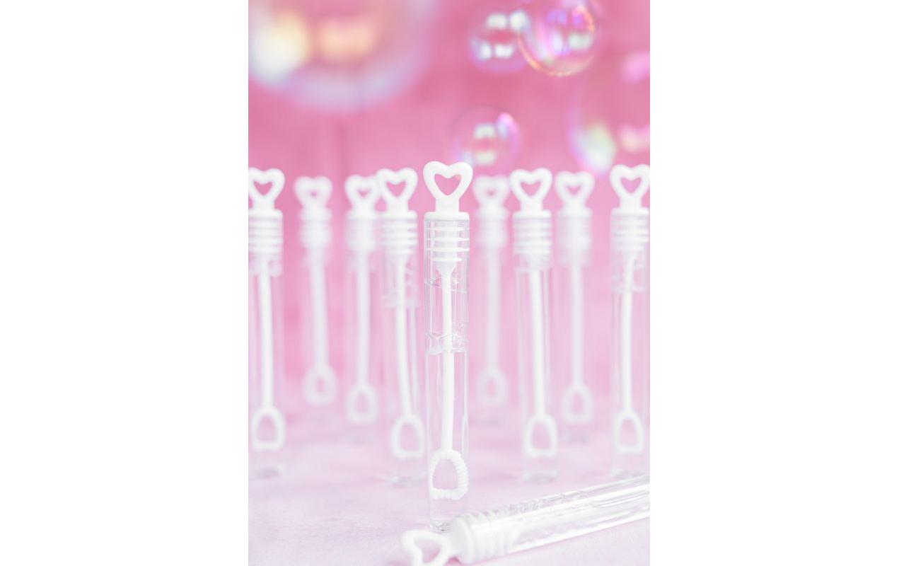 Partyaccessoire Seifenblasen Herz, Weiss, 48 StückHochzeitsaccessoire für romantische Stimmung auf der Hochzeit