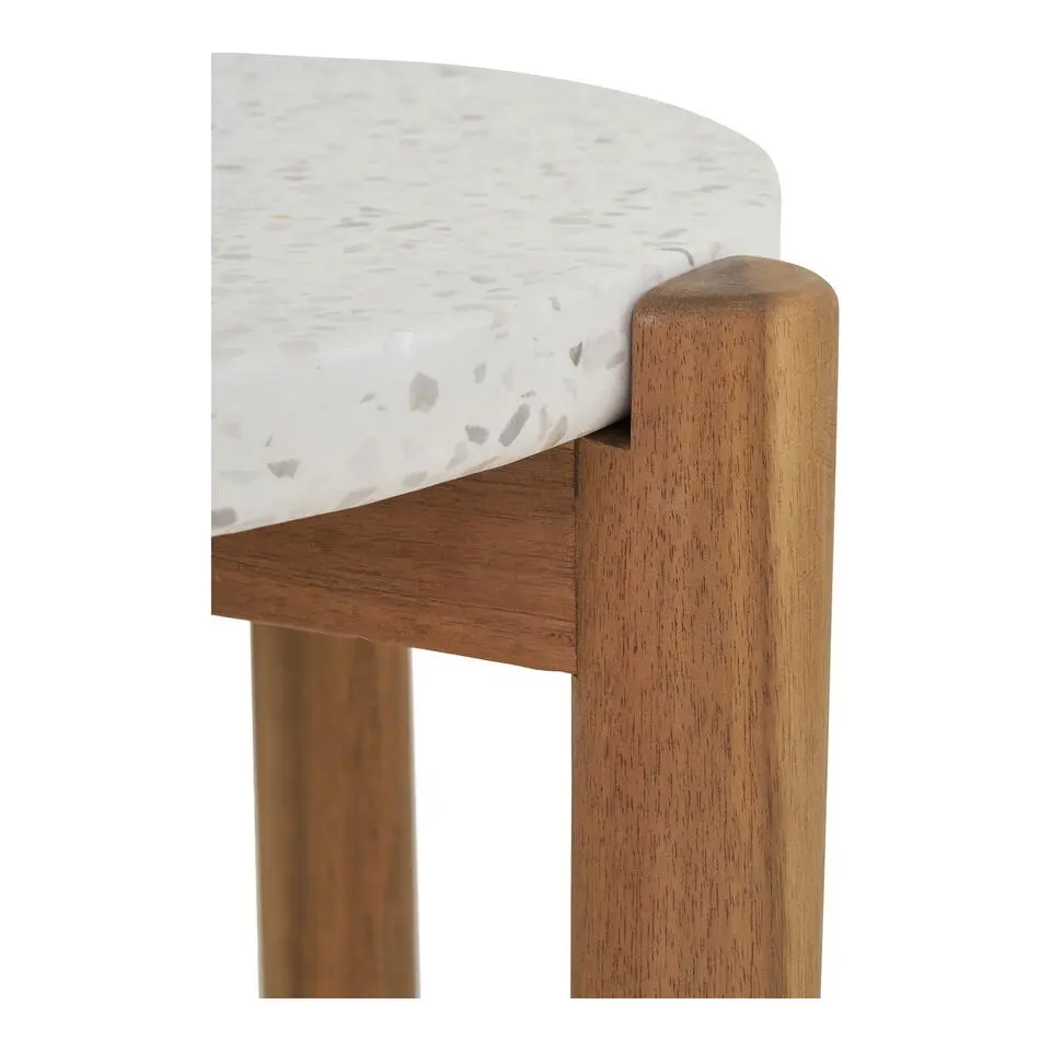 Sidetable Acacia Naturel/Wit - 37x37x46cm - Terracina