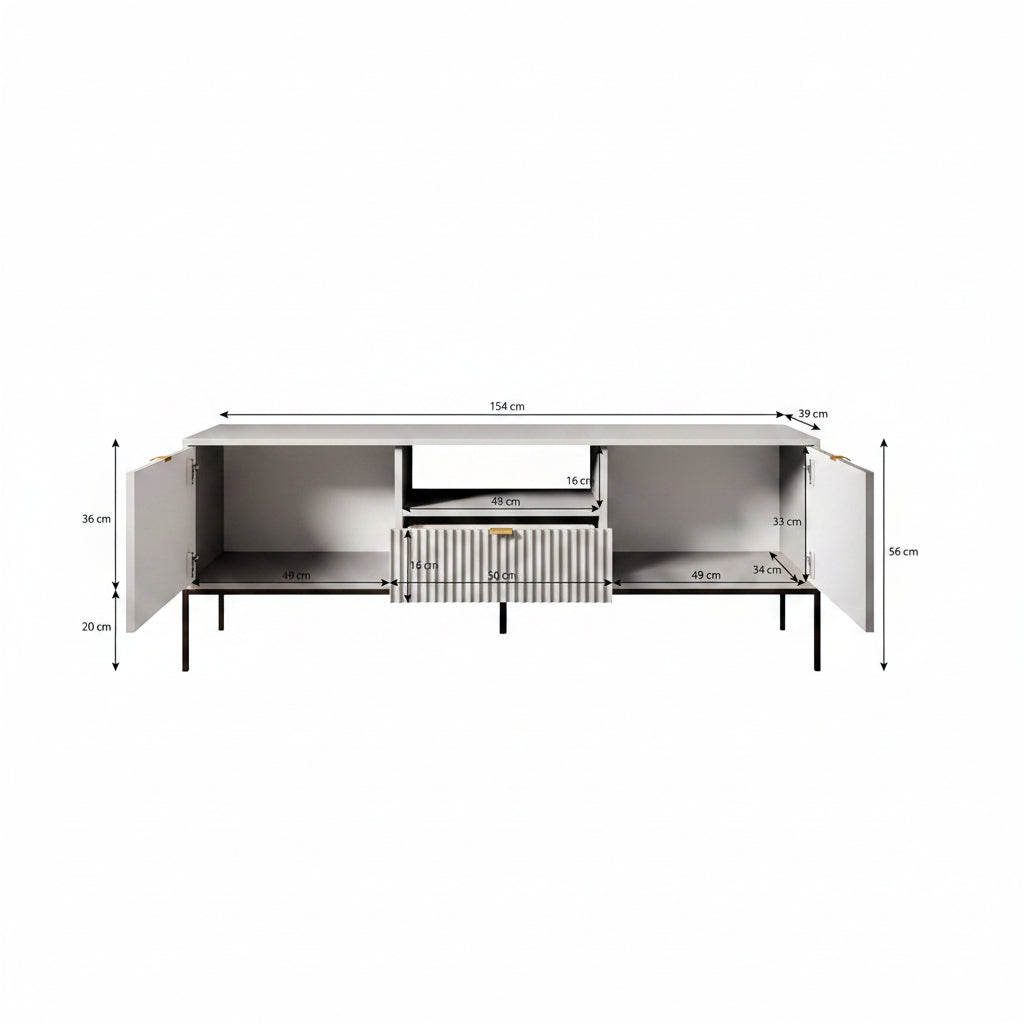 Navil - TV-Meubel - Beige - 154x39x56 cm