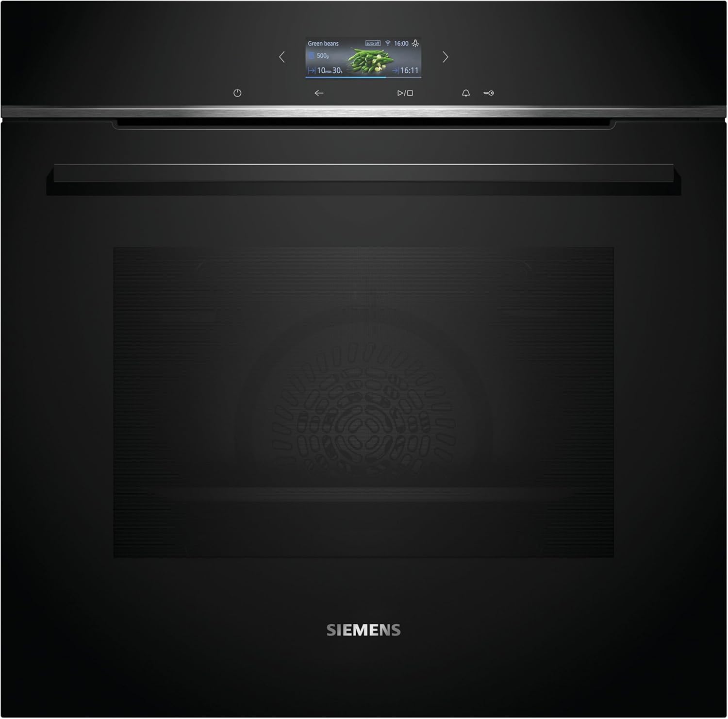 Siemens HB774G1B1, Stiftung Warentest Testsieger*, iQ700 Smarter Einbau-Backofen 60x60 cm, Made in Germany, activeClean Pyrolyse & humidClean Hydrolyse, Air Fry, Automatikprogramme, Touchscreen
