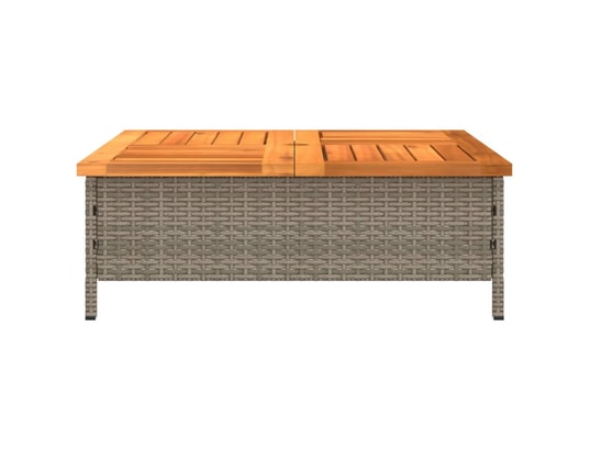 VIDAXL - Table basse Table de jardin gris 70x70x25 cm résine tressée et bois acac...