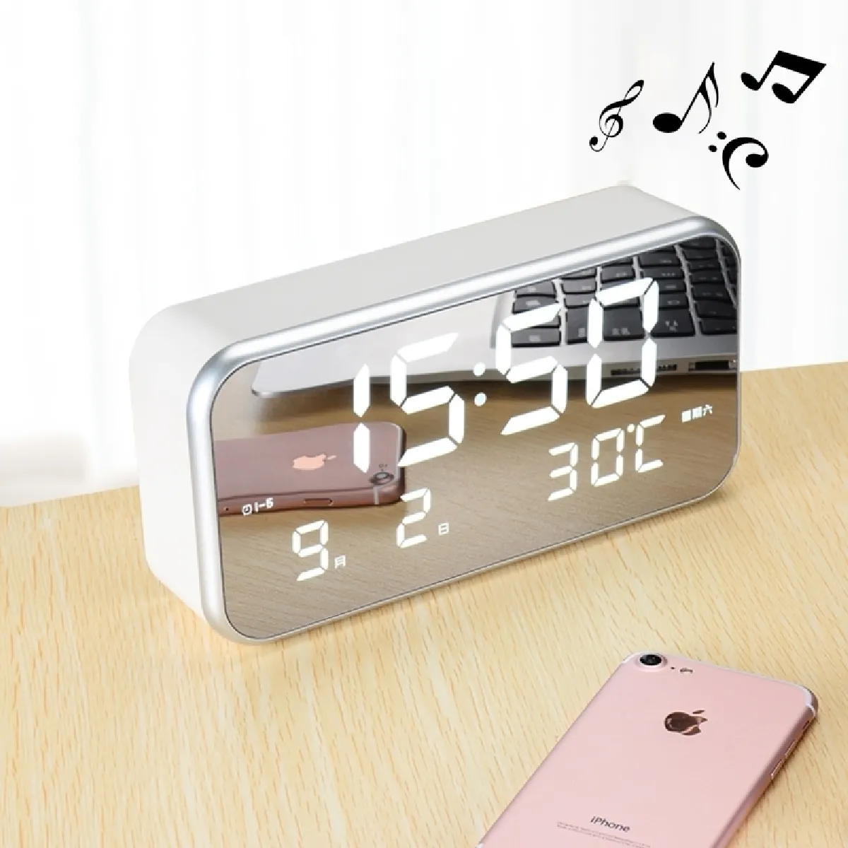 Wewoo Réveil LED multi-fonctionnel numerique