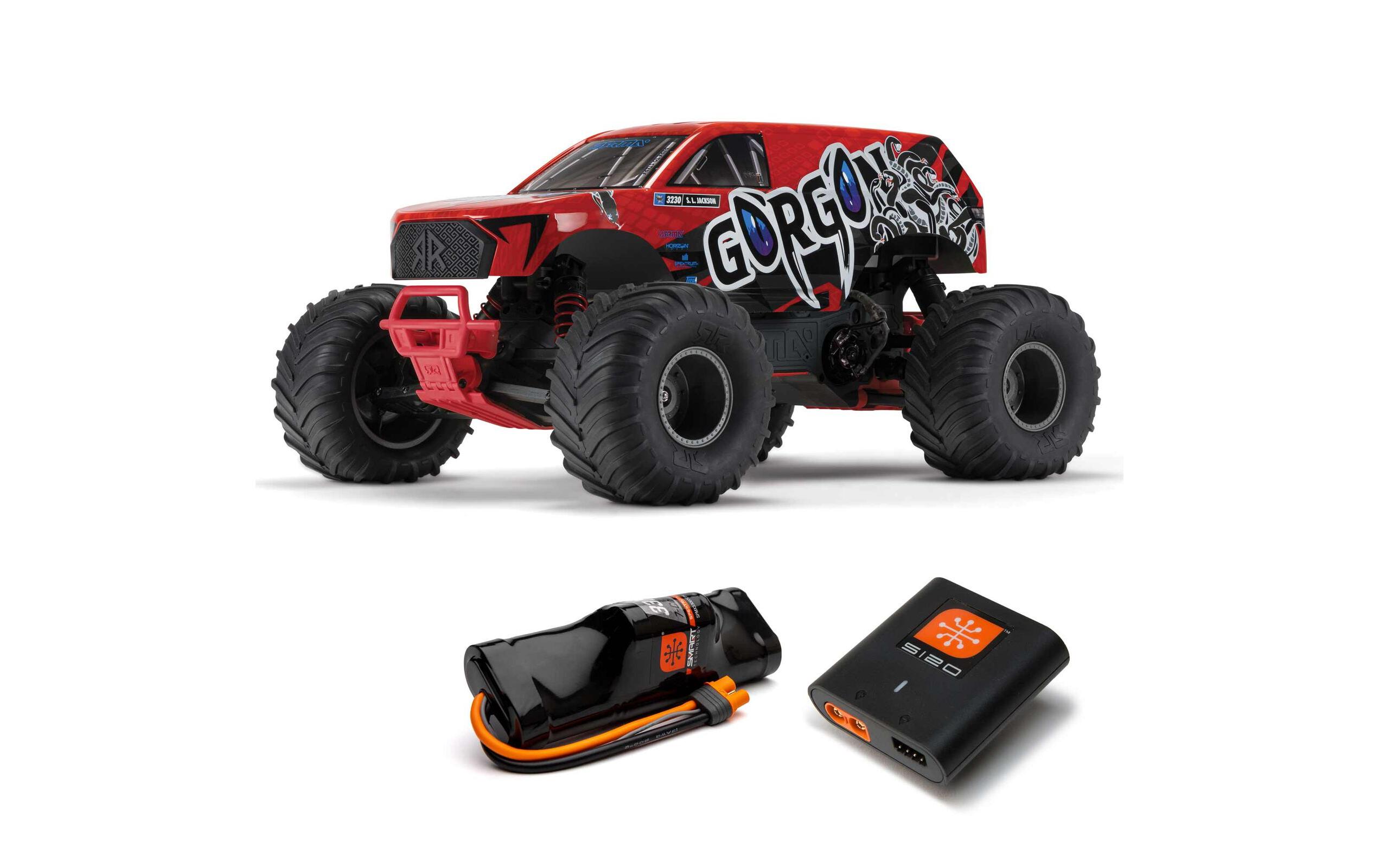 Monster Truck Gorgon MEGA 550 RWD Rot, RTR, 1:10<br>2WD Monstertruck mit Heckantrieb